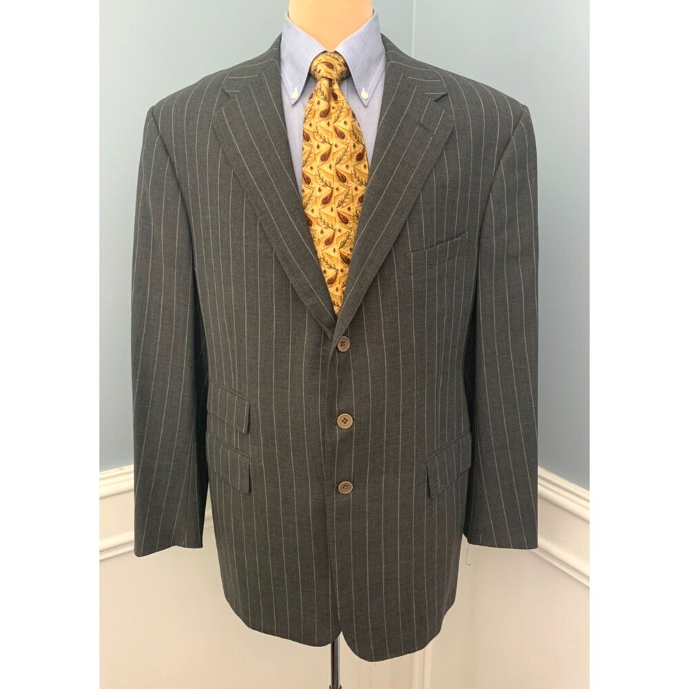 Ralph Lauren Purple Label Blazer Mens 44R Wool Mohair Pinstripe Jacket Sportcoat